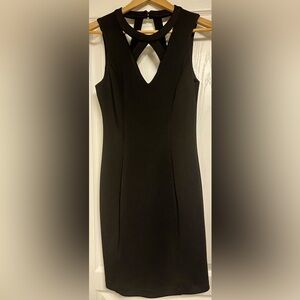 Guess fitted black dress knee length size 4